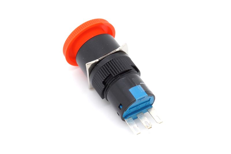 картинка Кнопка аварийного отключения мини (красная, "грибок") | ВсеКомпоненты.ру