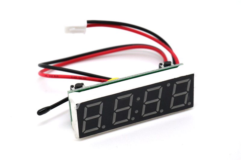 картинка Часы с функцией термометра и вольтметра (красный) | ВсеКомпоненты.ру