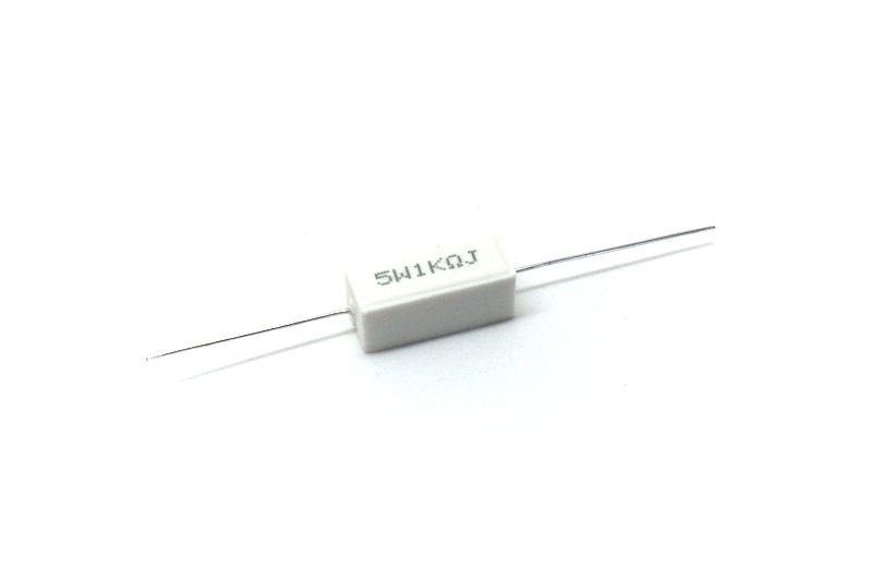 картинка 1 кOм резистор выводной цементный 5w  5% | ВсеКомпоненты.ру