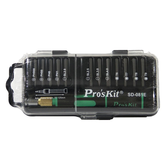 картинка SD-081E Pros'Kit Отвертка прецизионная в наборе с насадками (12шт) | ВсеКомпоненты.ру