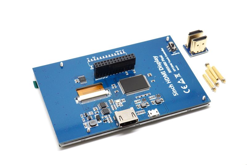 картинка LCD 5" TFT LCD 800Х480  сенсорный дисплей для Raspberry Pi B+  | ВсеКомпоненты.ру