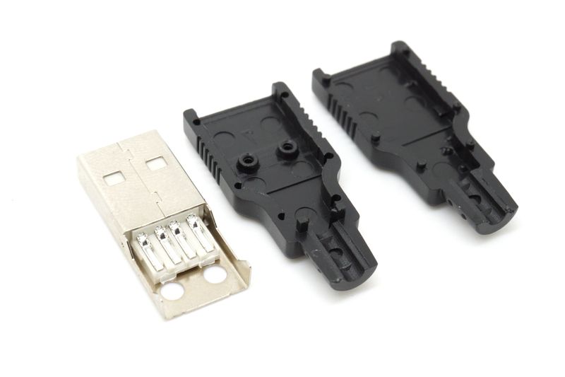 картинка Разъём USB type A (male) вилка разборная | ВсеКомпоненты.ру