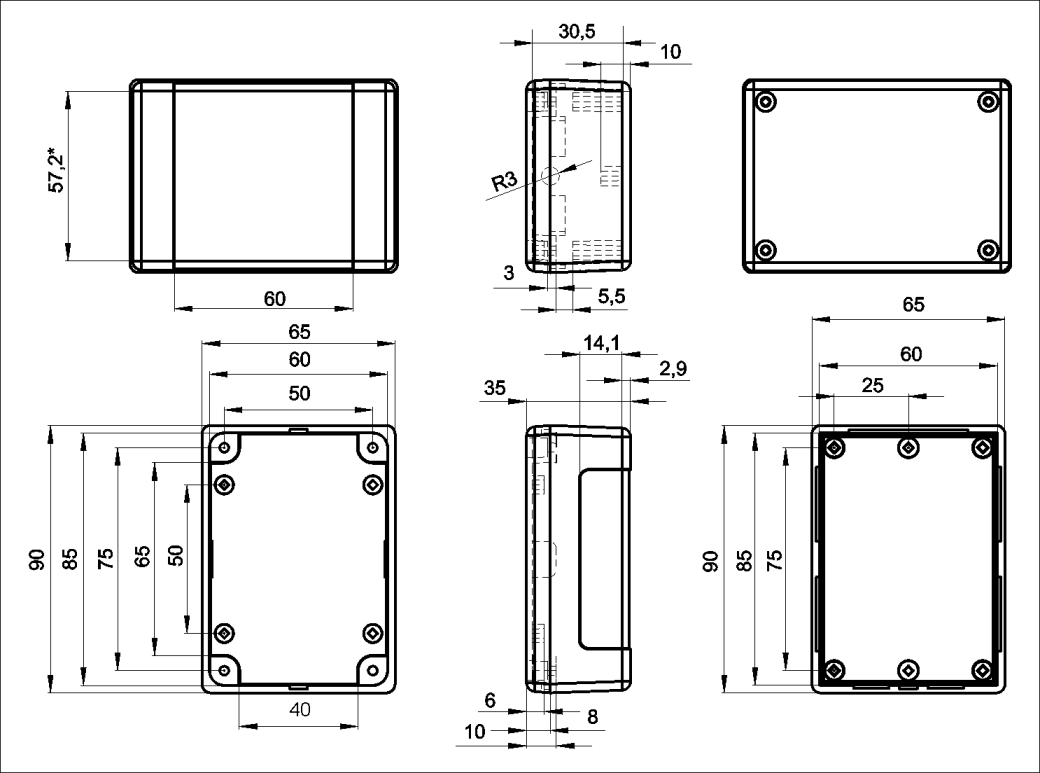 картинка Корпус пластиковый ВК-3 | ВсеКомпоненты.ру
