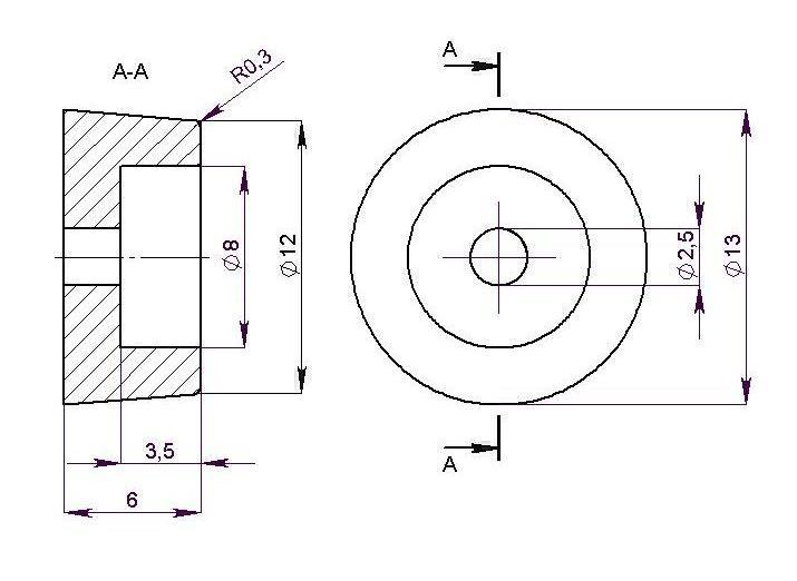 картинка Ножка 12мм | ВсеКомпоненты.ру