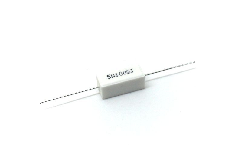 картинка 100 Oм резистор выводной цементный 5w  5% | ВсеКомпоненты.ру